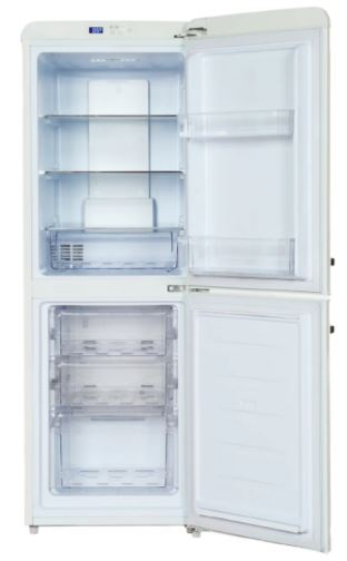 EuropAce 170L Retro 2 Door Bottom Mount Fridge | Upgraded 3 Ticks, Fast Freeze, Fast Cooling (ER7178AWH)