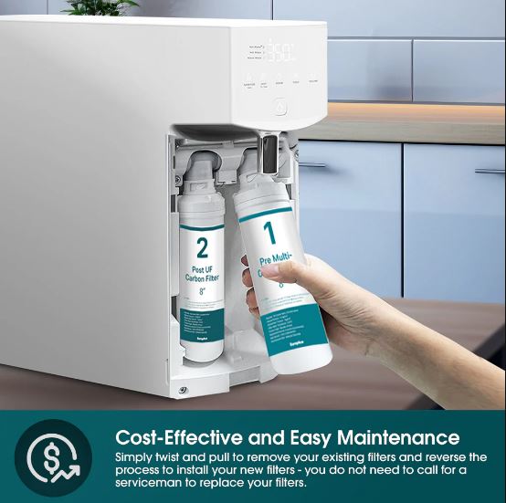 EuropAce Tankless Hot & Cold Water Purifier | Leak Proof Technology | Energy Saving | Made in Korea | Quality Water | Instant Refrigerator-Cold or 90++°C Hot Water (EWP9120DWH) 