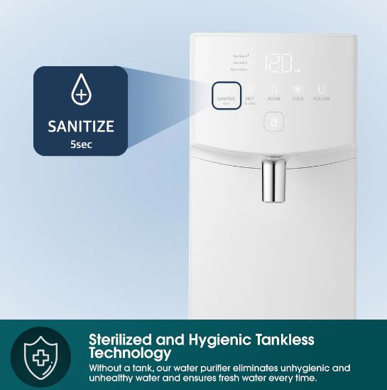 EuropAce Tankless Hot & Cold Water Purifier | Leak Proof Technology | Energy Saving | Made in Korea | Quality Water | Instant Refrigerator-Cold or 90++°C Hot Water (EWP9120DWH) 