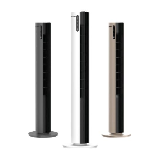 EuropAce 44" DC Tower Fan with Air Sterilizer | 99.99% Bacteria & Virus Sterilization with FREE Desk Fan (Worth $79) (ETF7114DWH + EDF1731DWH) 