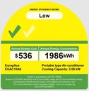 EuropAce [2025 Model] 250 Sqft Compact Portable Aircon | 40% Energy Saving, Compact Size, 5y Compressor Warranty (EGAC10A6)