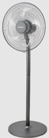 EuropAce 18” DC Stand Fan with Remote | Energy Efficient, Low Noise & Powerful Airflow | Ideal for Large Rooms & Open Spaces | (ESF5185EDCR) Metallic Grey