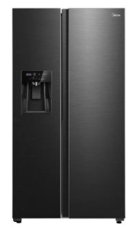 Midea 574L Side-by-side Fridge MDRS761MYC45SG Dark Grey with Free 18" Chargeable Fan, MFS180ROAPWH (worth $159)