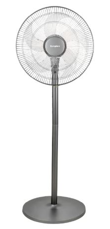 EuropAce 16” DC Stand Fan with Remote | Energy Efficient, Low Noise & Powerful Airflow | Ideal for Large Rooms & Open Spaces (ESF5165EDCR) Metallic Grey