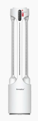 EuropAce Intelligent Dual Wings Air Purifying Bladeless Fan | Dual Korean True HEPA FILTER, AI Smart Wind, Patented 3-Way Airflow (Triple Airflow (EBFZ1WH) 