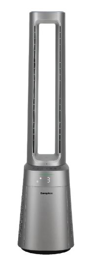 EuropAce Intelligent Air Purifying Bladeless Fan | Dual HEPA13 Filters, Real-Time Air Quality Indicator, Intelligent Temperature Control (Dual Airflow (EBFZ10GM)